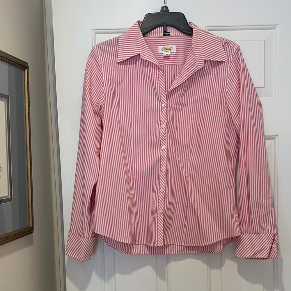 Talbots Pink Striped Button-Up Shirt